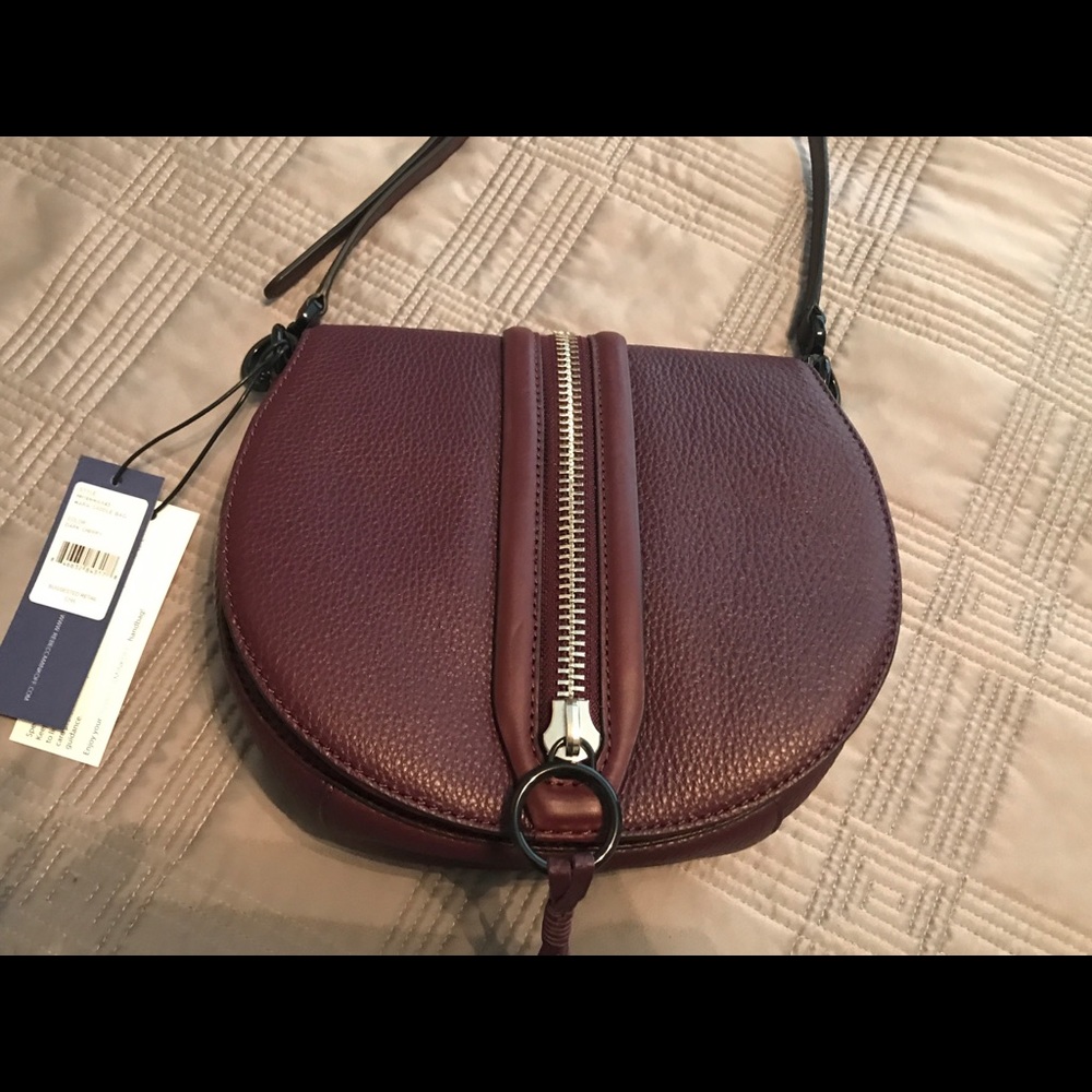 Rebecca Minkoff Mara Saddle bag, dark cherry. NWT